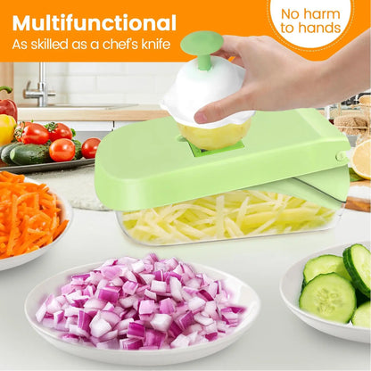 7/17 in 1 Multifunctional Vegetable Chopper - Food Grate Vegetable Slicer Food Dicer Cut Kitchen Items for Cooking & Meal Prep