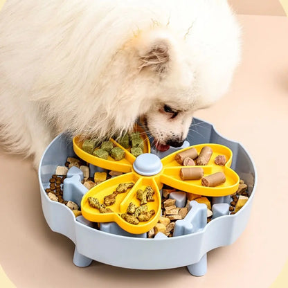 Funny Anti Choking Dog Slow Food Bowl Rotating Interactive Pet Feeding Toy Durable Anti Slip Puppy Training Toy Gift