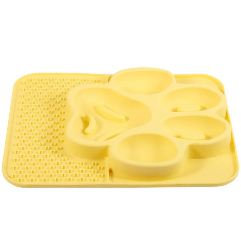 Multi-use Silicone Pet Slow Feeder Bowl Non-slip Choke-proof Pet Canning Lick Tray Portable Cat Food Bowl Food Container