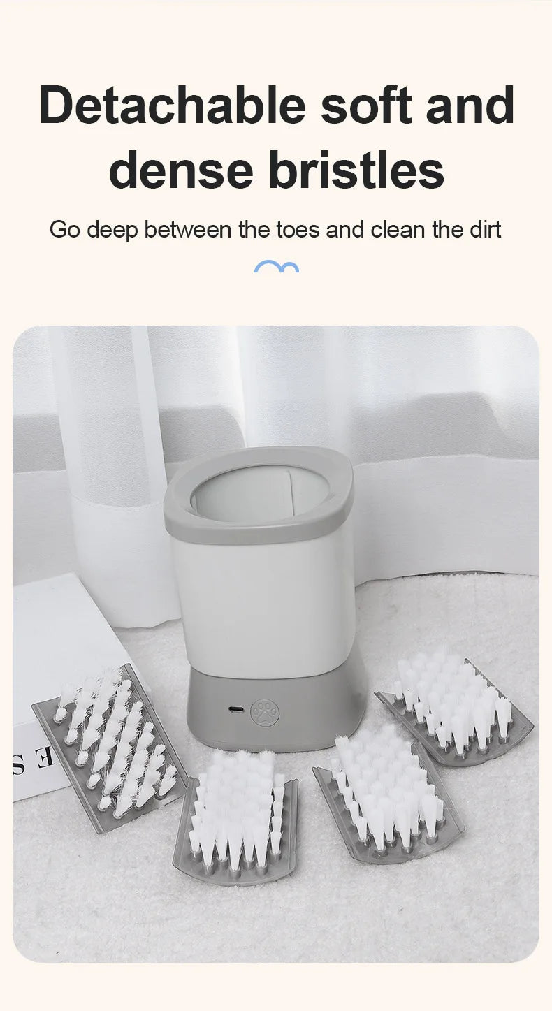 Automatic Pet Foot Washer Removable Electric Plastic Paw Cleaner Soft and Dense Bristles for Cleaning Cat Dog Paw Cleaner