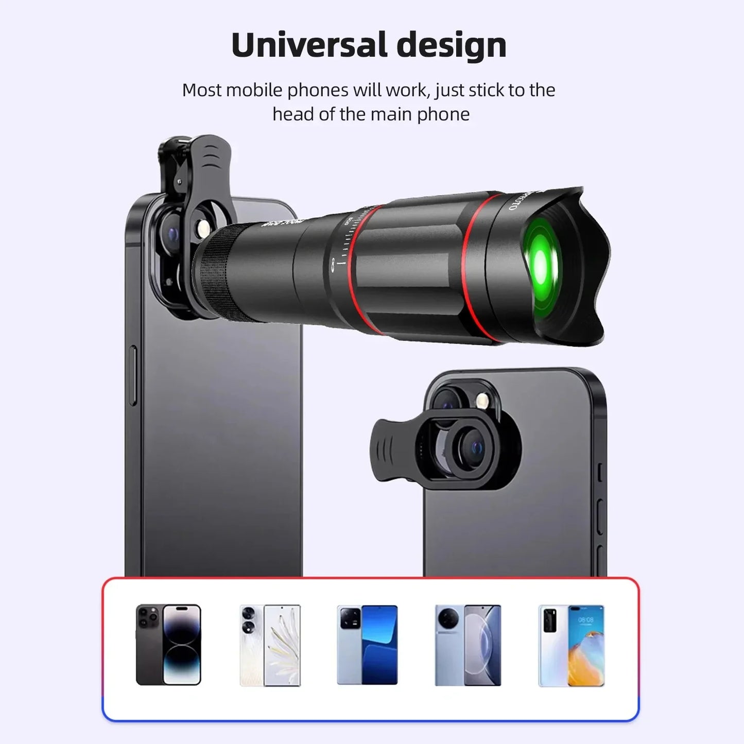 25X Phone Telephoto Lens Kit Phone Holder Portable Tripod Stabilizer Highpower Zoom Concerts Contest Outdoor Observation Animal