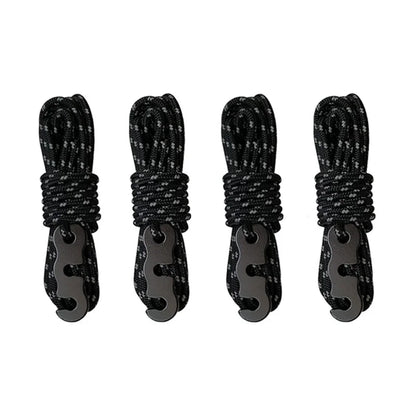 4 Outdoor Tent Ropes, Reflective Ropes Canopy Ropes Reinforced Windproof Ropes with Buckles To Ensure Safety Camping Accessories