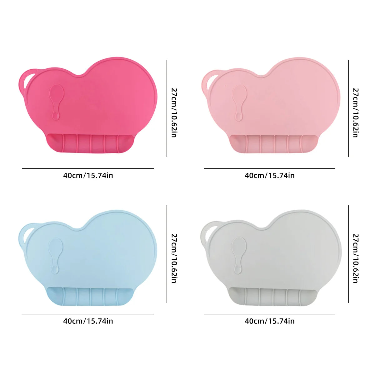 Silicone Placemats,Kids Feeding Mat Portable with Personalised Collapsible Baby Eating Food Catcher Pocket Eholder Fits Most Hig