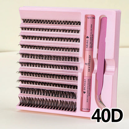 DIY eyelash set 200 eyelash clusters 30D 40D 50D eyelash extension makeup tool with glue and tweezers