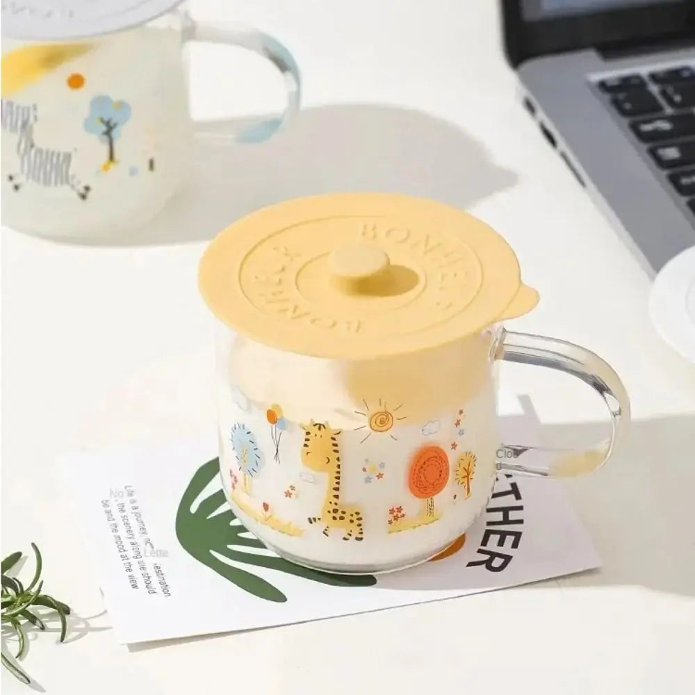 Mugs Lid With Convex Handle Silicone Glass Cup Cover Round Heat-Resistant Cup Lid Dustproof Universal Mug Sealed Cap Pantry