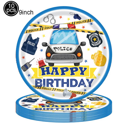 Police Party Birthday Decorations Tableware Police Party Plates Napkins Party Supplies Police Officer Theme Birthday Party Decor