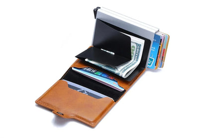 Anti Rfid Blocking Men Wallets with Custom Name Carbon Fiber Mini Wallet Large Capacity Card Holders Small Money Bag Male Purses