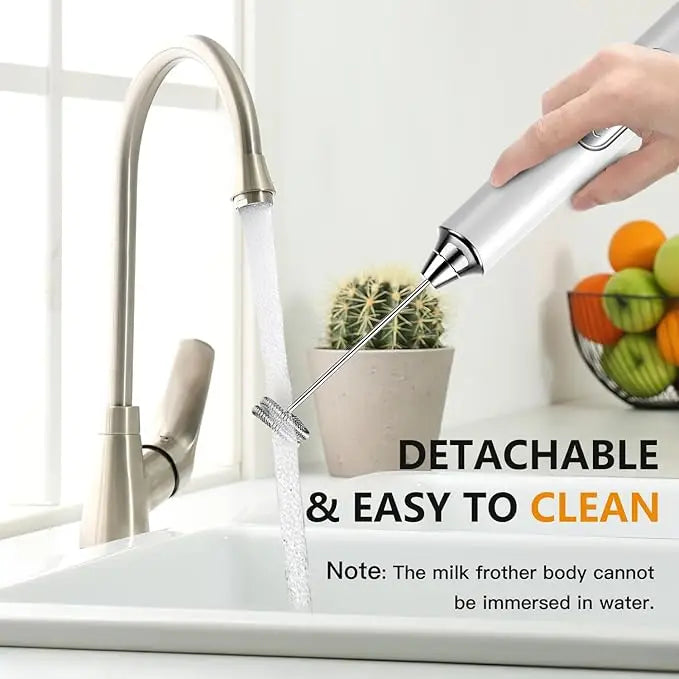 1pcs Coffee Milk Frother Blender 3 Speeds Adjustable Handheld Milk Frother Stainless Steel Electric Milk Frother USB Recharge