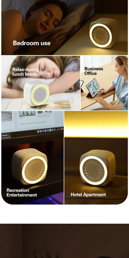 with RGB Lighting Baby White Noise Machine White with Timer Sleep Sound Player Night Light Soft Lighting Auto Shutoff