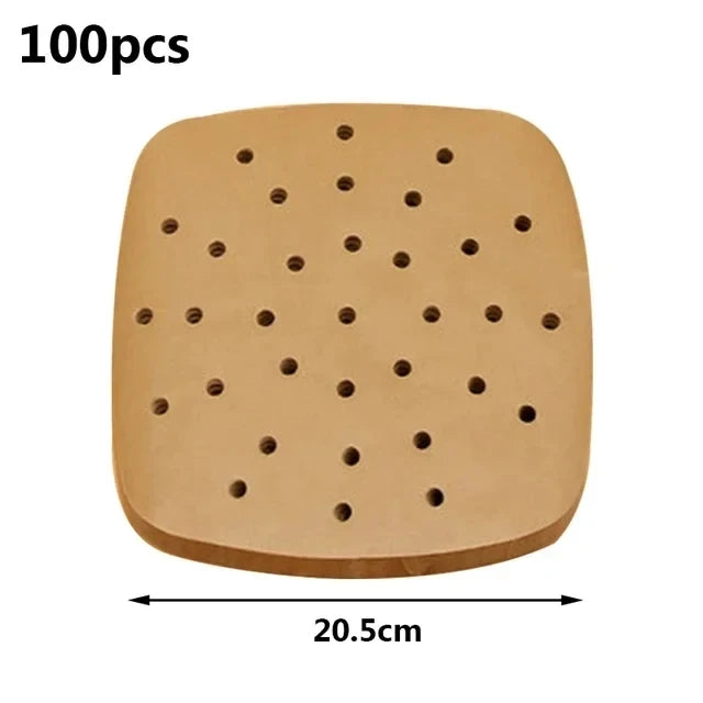100pcs Air Fryer Liners Non-Stick Air Fryer Mat Disposable Oil Paper Parchment Paper Disposable Liner Home Kitchen Consumables