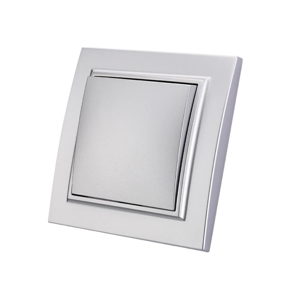 Silvery Electrical Outlets Power Sockets 250V EU Standard Wall Embedded Flame Retardant AC Not Ground Plugs Socket Paint Plastic