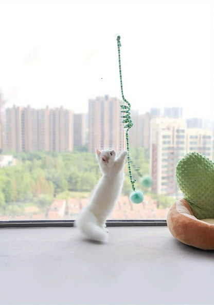 Interactive Cat Hanging  Simulation Cat  Funny Self-hey Interactive  for Kitten Playing Teaser Wand Toy Cat with bell