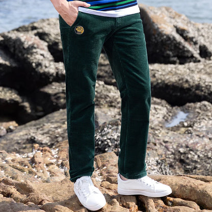 2024 Winter Corduroy Pants for Men Casual Stretch Cotton Straight  Mens Trousers Mid Waist Korean Style  Free Delivery Plus Size