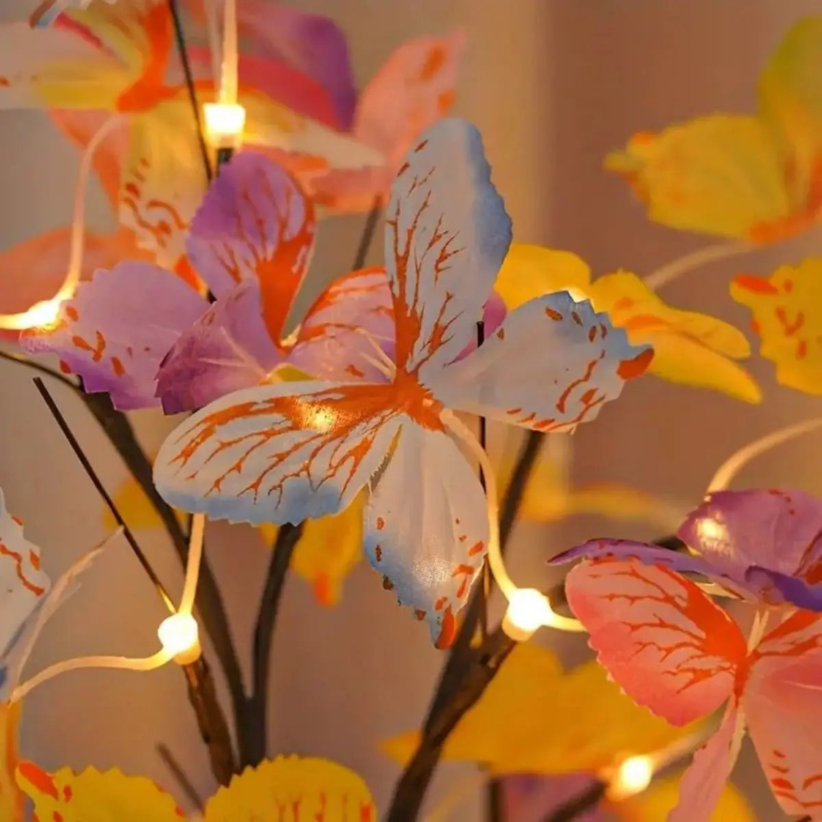 1pc 24LED white birch butterfly tree lamp, Christmas shaped lamp, decorative lamp, desktop decorative lamp