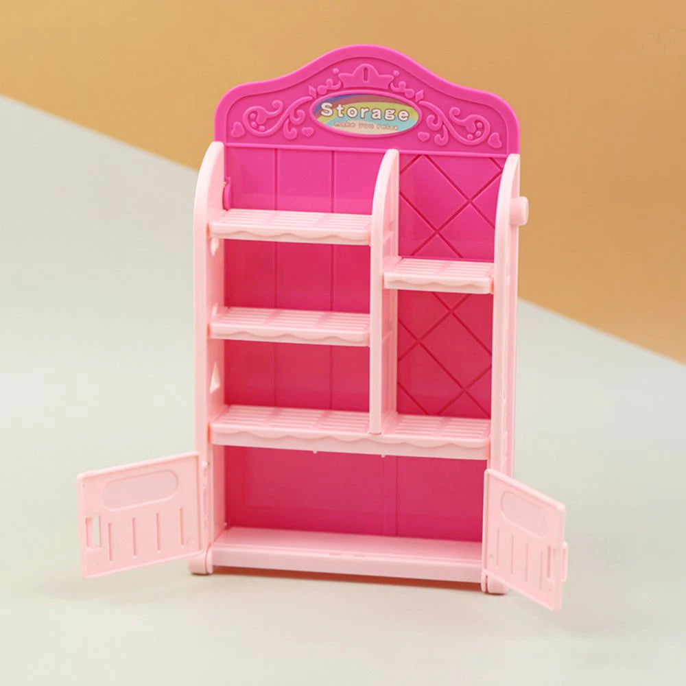 1:12 Miniature Furniture Shopping Cart Refrigerator Kitchen Shelve Mini Drink Dessert Food Dollhouse Kitchen Toy Model Gift