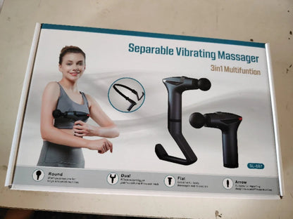 Portable Extended Handle Muscle Deep Tissue 3 in 1 Fascial Percussion Massage Gun Neck and Shoulder Back Vibration Massage Gun