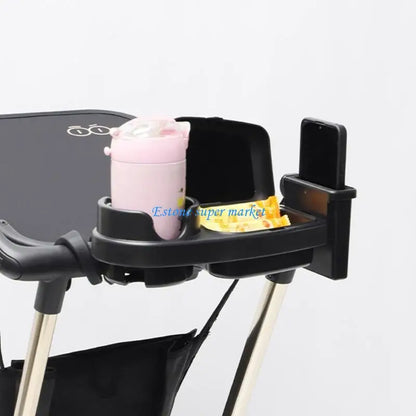 090B 3 in 1 Strollers Milk Bottle Cup Holder for Snacks & Drink Strollers Tray Phone Holder Detachable Tray