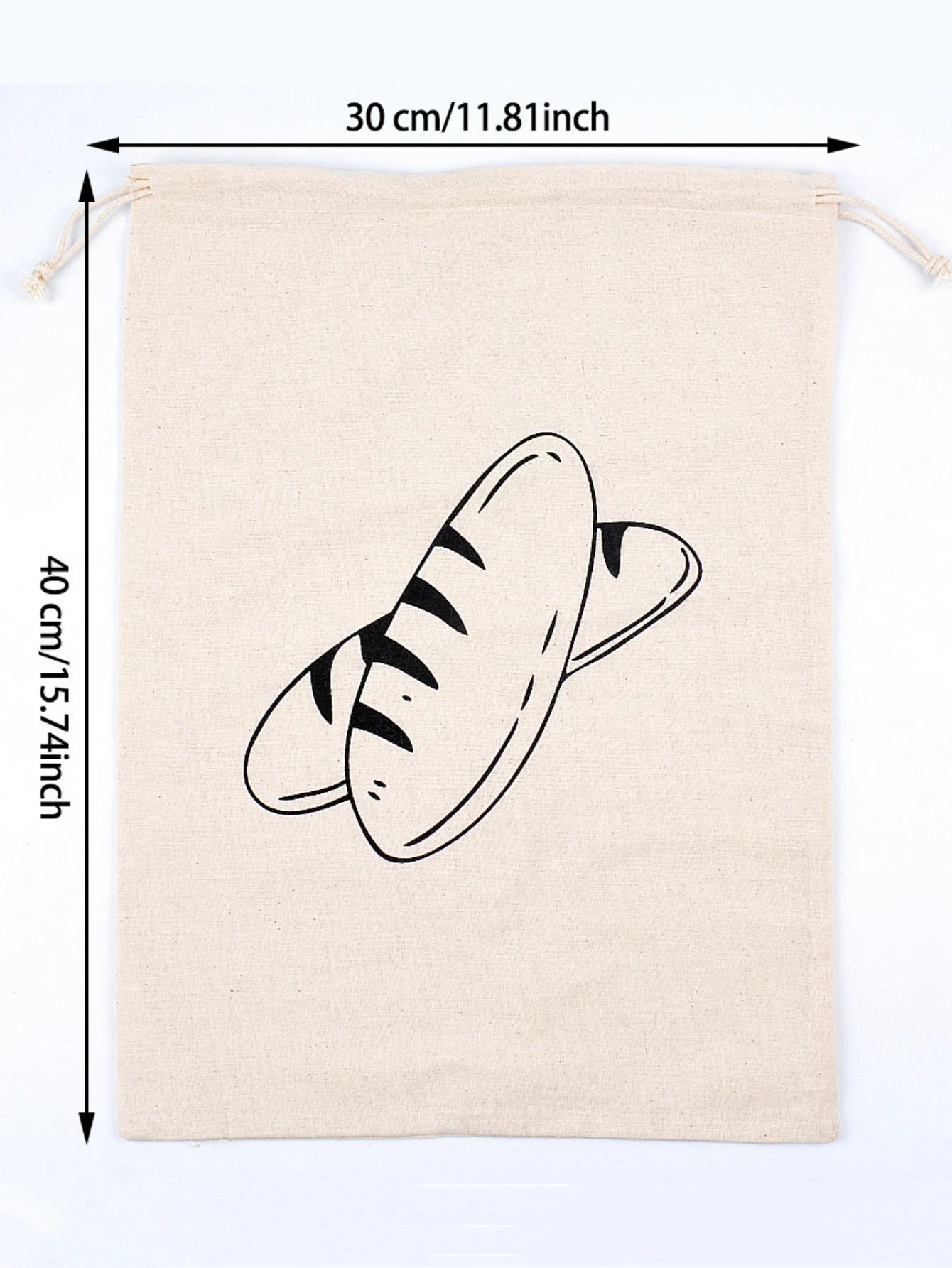 1Pc Bread Bag Linen Bread Bags for Homemade Bread Container Unbleached & Reusable Bread Storage, Natural Large Storage for Artis
