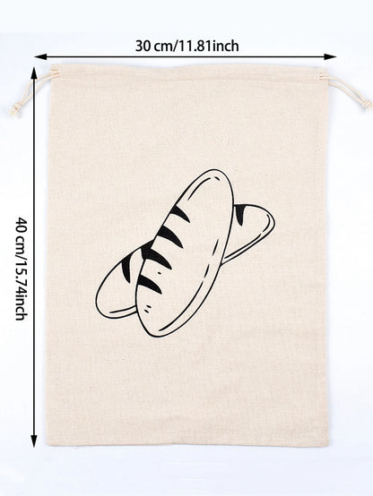 1Pc Bread Bag Linen Bread Bags for Homemade Bread Container Unbleached & Reusable Bread Storage, Natural Large Storage for Artis