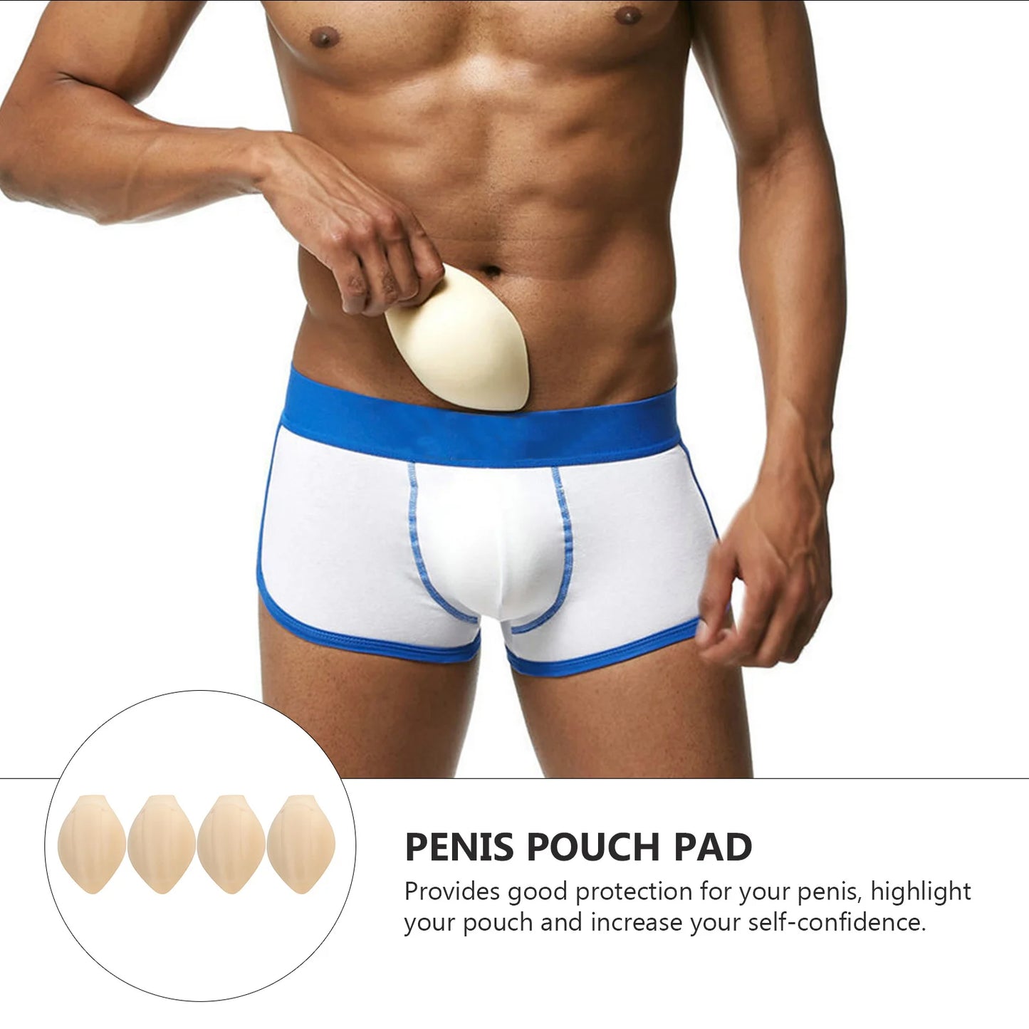 4 Pcs Sponge Pad Underwear Bulge Pouch Briefs Enhancing Mat