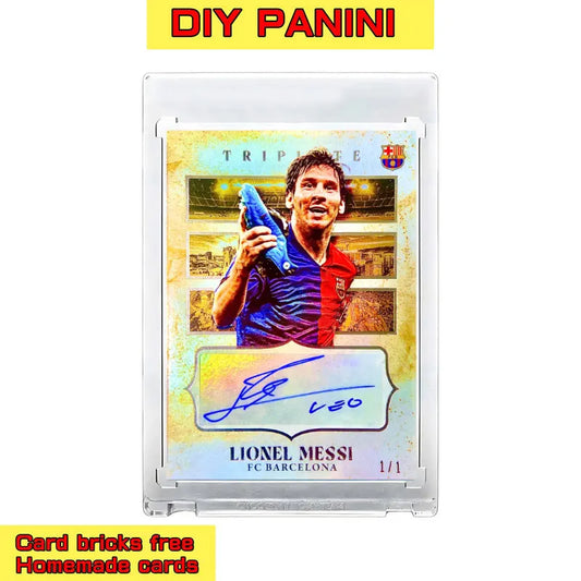 Messi Football star card DIY homemade flash card refractive card sending card brick Argentina Barcelona