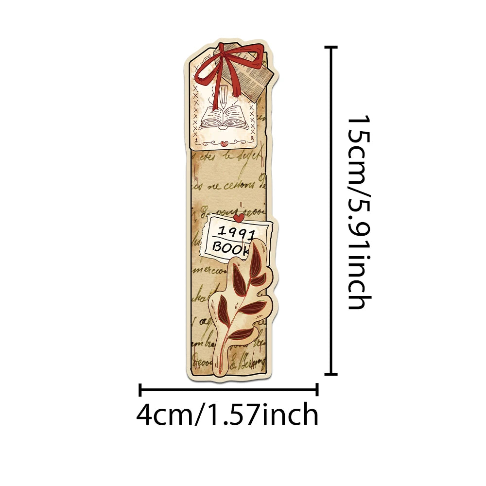 30pcs Irregular Vintage Reading Bookmarks Reading Pages Books Annotated Stationary Supplies Paper Cards Students Creative Gifts