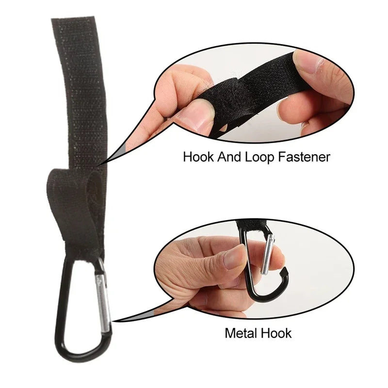 2/1pcs Baby Stroller Hook Clip Aluminum Alloy Carabiner Cart Organizer Diaper Bag Shopping Pram Hook Hanger Stroller Accessories