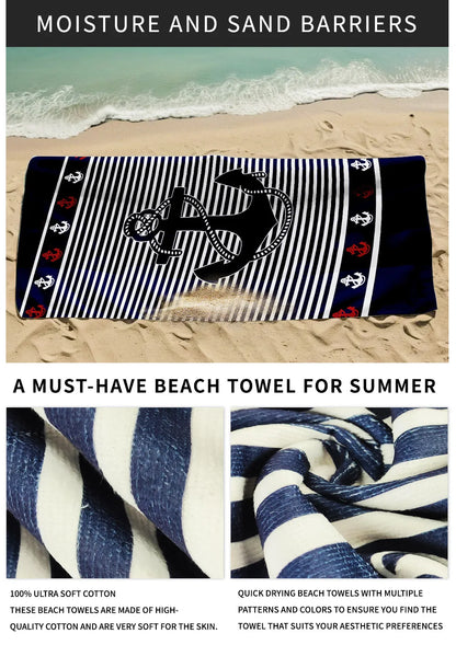 Beach Towels Large Sand Free for Adults Quick Drying Towel Swimming Super Absorbent Microfiber Bath Print Sports Surf Sea Travel