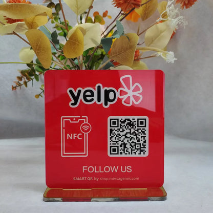 Review Us on Google Custom Google Review Sign With NFC Beauty Salon Business Decor Acrylic Google Review QR Code Sign