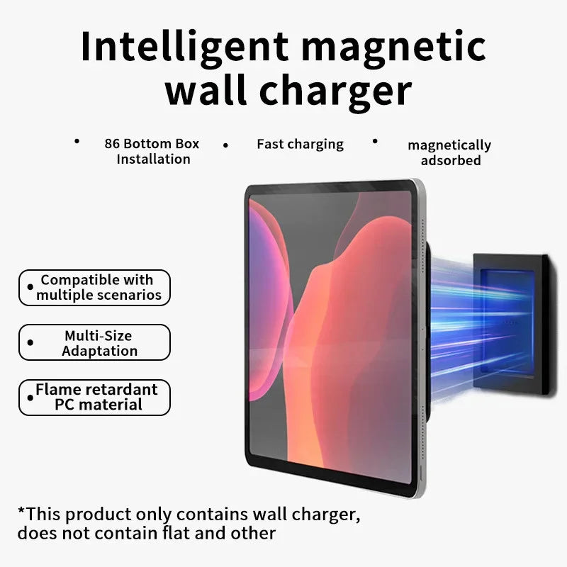 New Wall Tablet Mounted Wireless Charger Wall charging Socket Tablet Magnetic Bracket Holder for Universal Tablet Android iPad