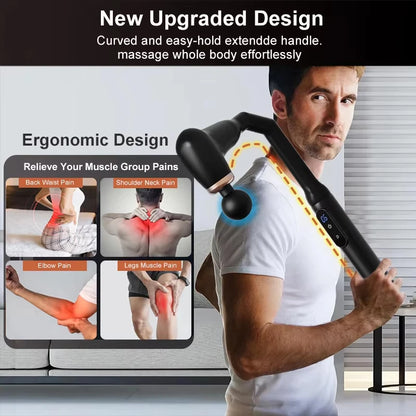 Portable Deep Tissue Massage Gun with U-Shaped Handle for Neck Back Shoulder Leg Pain Relief Home Gym Travel Use