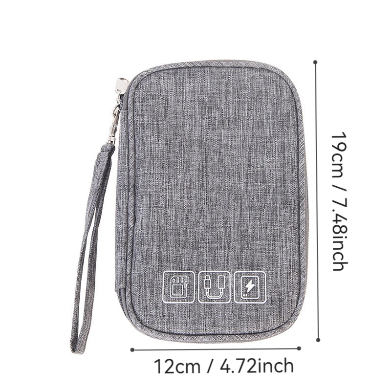 Travel Storage Bags for Cable Portable Electronics Organizer for Charger Power Bank, Zipper Electronics Accessories Case