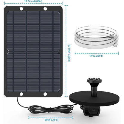 9w Solar Fountion Solar Water Fountain for Garden Floating Water Fountain with 4 Nozzles and Water Pipe Solar Fountain for Pond