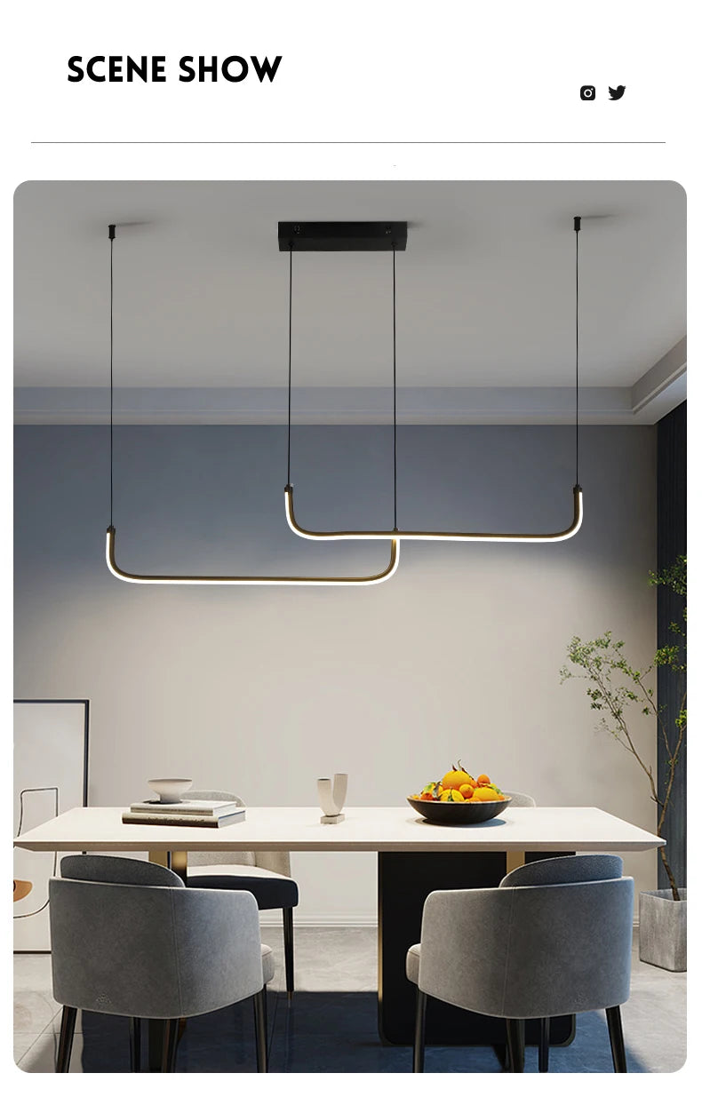 Modern Chandeliers Aluminum Dining Room LED Pendant Lamps Home Décor Bedroom Study Living RoomLighting Fixtures