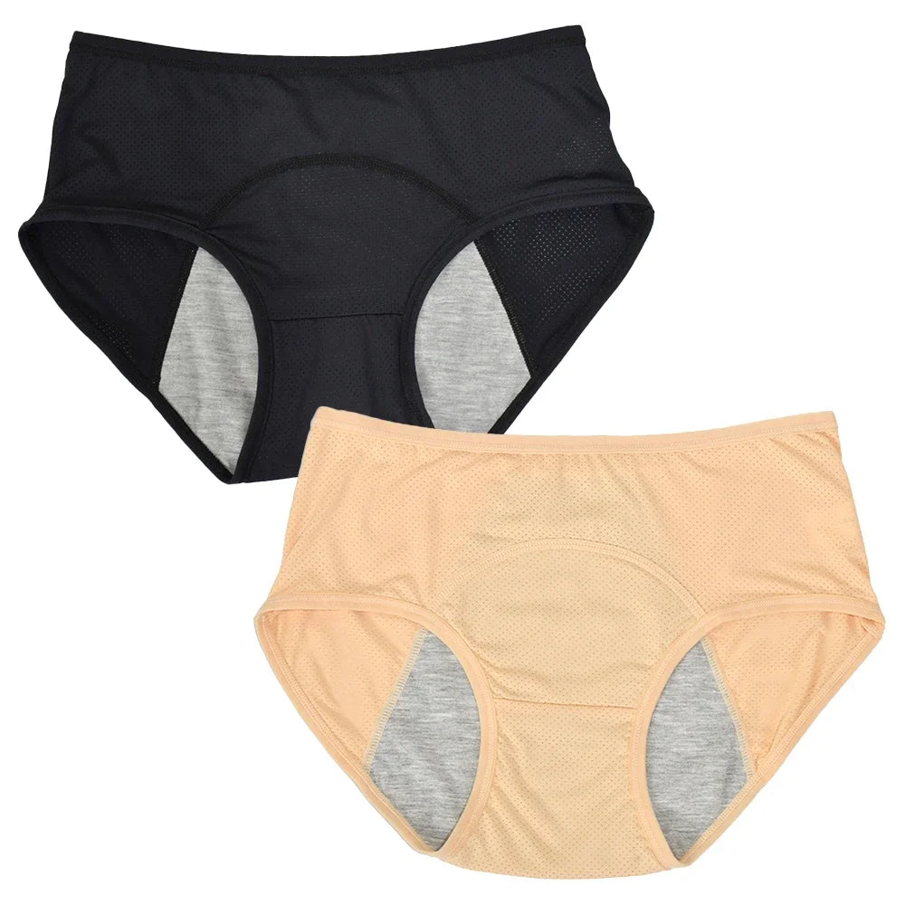 2pcs Woman Menstrual Panties Women's menstrual underwear leak proof and mid waist size M-8XL menstrual Female hygiene pants
