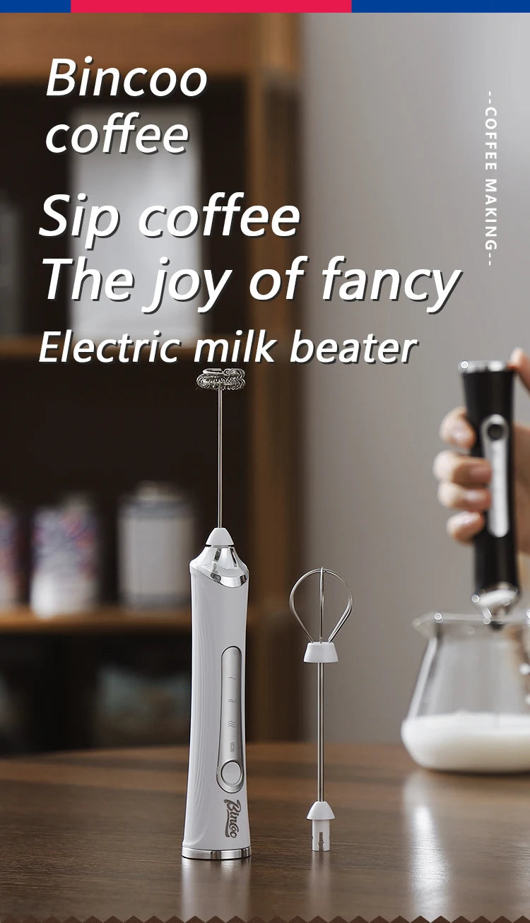 Bincoo Electric Milk Frothers Handheld Wireless Blender USB Mini Coffee Maker Whisk Mixer Cappuccino Cream Egg Beater Blender
