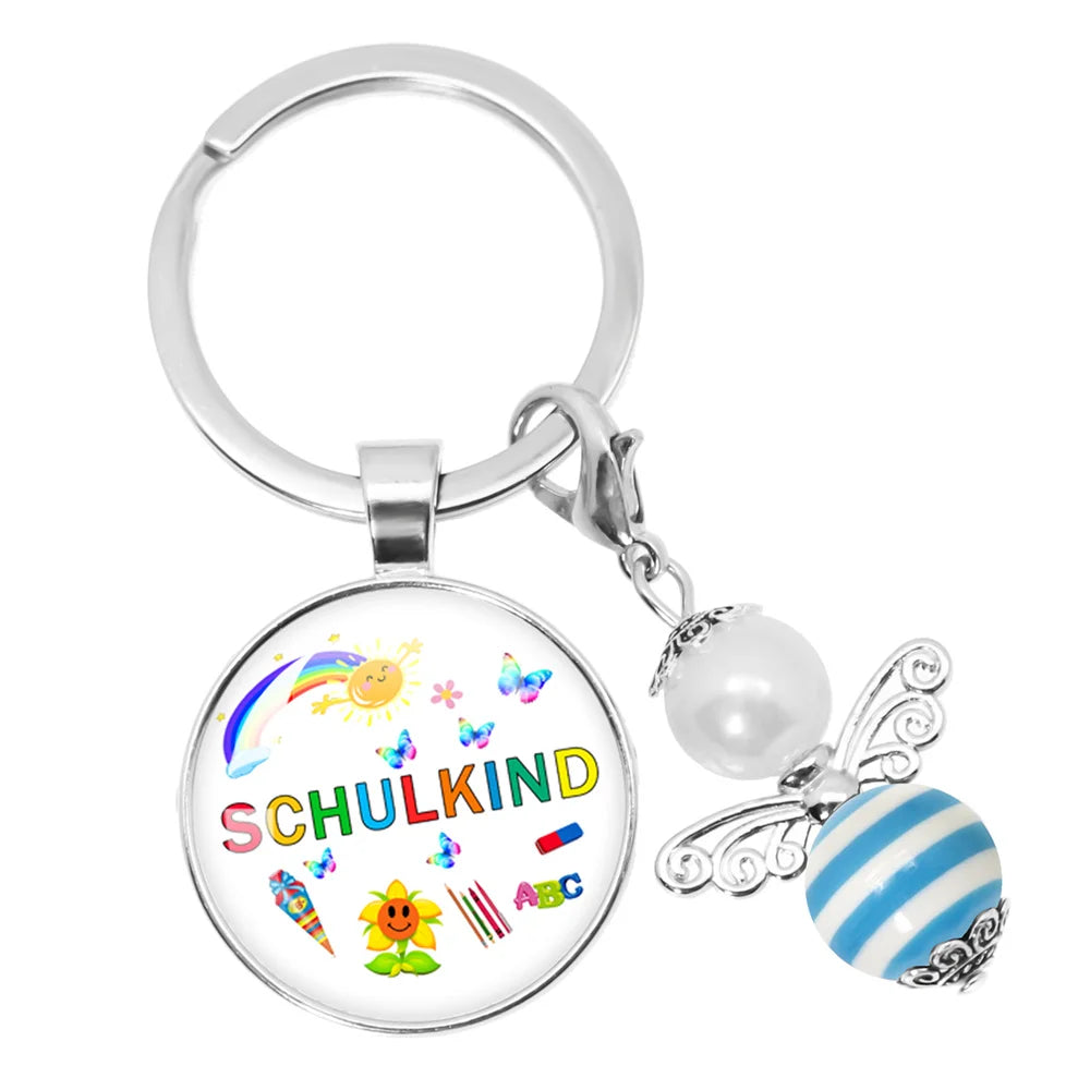 School Child Enrollment Cute Girl Gift Guardian Angel Keychain School Child School Bag School Lucky Charm