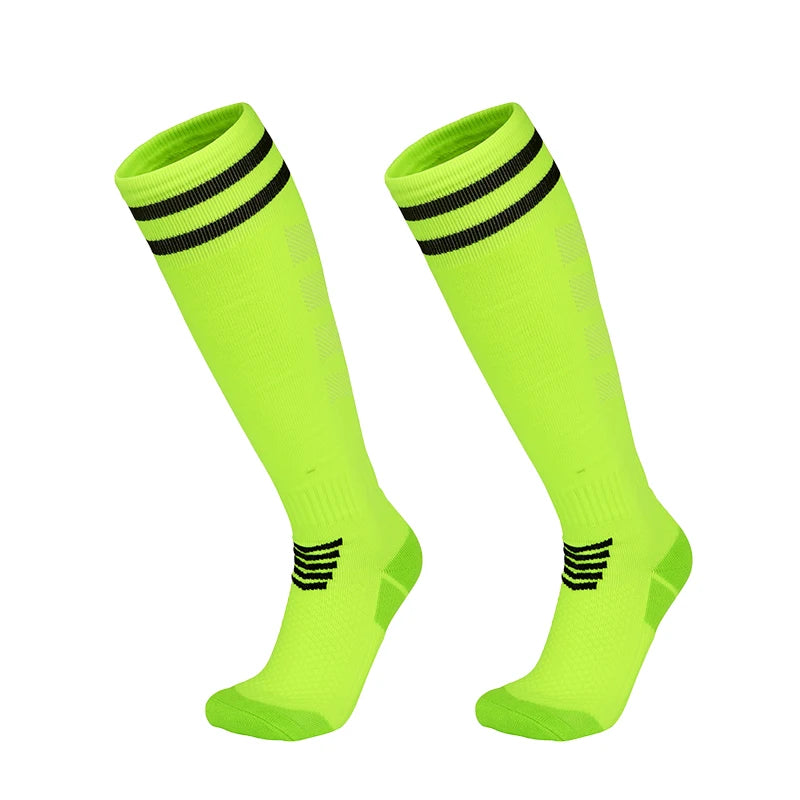 Towel Bottom Soccer Socks Breathable Knee High Training Long Stocking Adults Youths Kids Practical Competition Football Socks