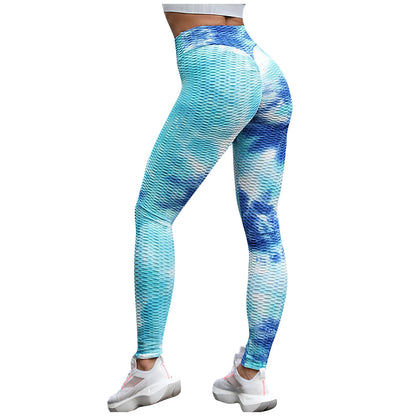 Yoga Pants Tie Dye Seamless Leggings Push Up Women Sports Fitness Contour Yoga Running Pants Elastic Nylon Tights Legging