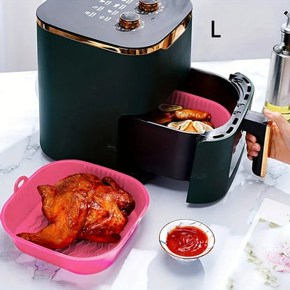 1pc Silicone Air Fryer Liners Air Fryer Liner Pots, Silicone Basket Bowls, Reusable Baking Trays, Oven Accessories, Baking Tools
