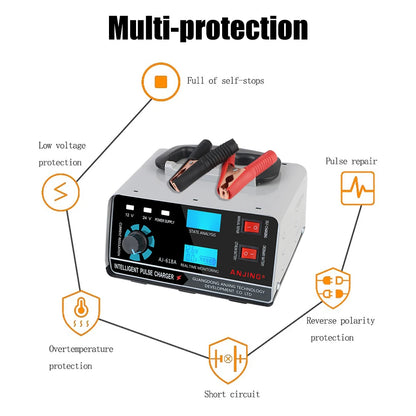 Digital LCD Display Automatic Battery-chargers For Car Truck Boat Motorcycle Five-Stage Power Puls Repair Chargers