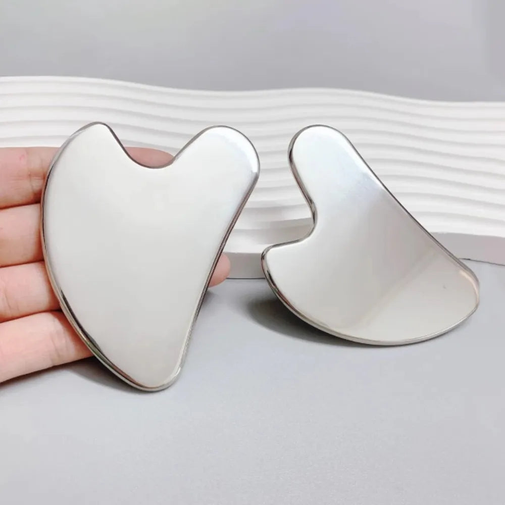 Facial Gua Sha Massager Tool - 1Pcs Stainless Steel Scraper for Face, Neck & Body Skin Care Guasha Therapy
