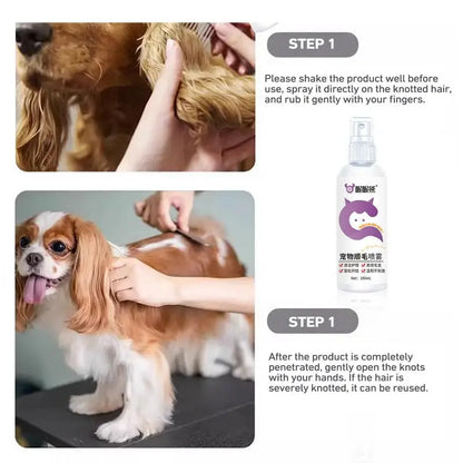 Dog Conditioner Spray 100ml Deodorizing Dog Grooming Spray Anti-Static Ph Balanced Dog Hair Spray Long Lasting Cat Detangler For