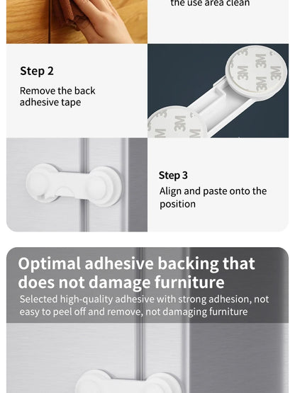 10PCS Baby Safety Locks Cabinet Locks Room Locks Drawer Locks Anti-Pinch Folio Locks Safety Protection Products