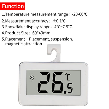 Fridge Thermometer With Hook Anti-Humidity Refrigerator Freezer Electric Digital Thermometer Temperature Monitor LCD Display