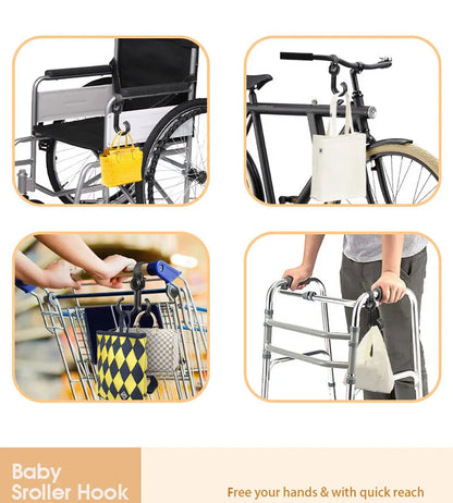 1/3pcs Baby Bag Stroller Hook Pram Rotate 360 Degree Rotatable Cart Organizer Pram Hook Crochet Stroller Accessories