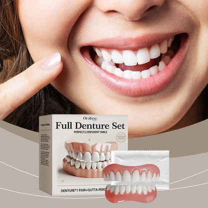 Silicone False Teeth Upper Lower Veneers Dentures Whitening Fake Teeth Confident Smile Comfortable Fit Teeth Orthodontic Tools