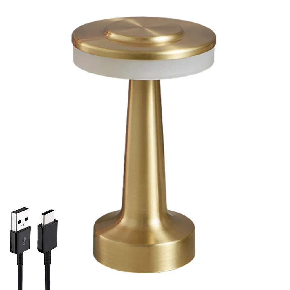 LED Touch Table Lamp Desktop Night Light Rechargeable Cordless Decor Lamp for Restaurant Hotel Bar Bedroom Bedside Light Lamp