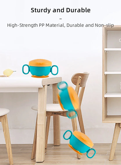 Children Tableware Baby Plastic Snack Bowl High Suction Double Handle Snack Cup Snacks Storage Box Kids Feeding Bowl