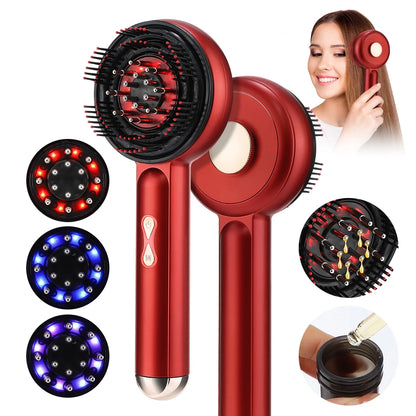 Electric Hair Regrowth Brush with Infrared Light Machine Acupoint Scalp Massage Anti-Hair Loss Exercise Hair Scrubber Combs